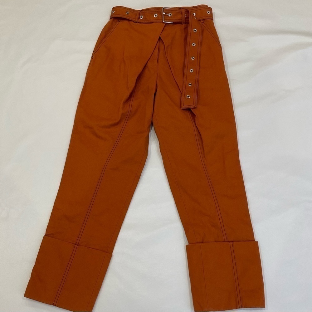 Proenza Schouler Belted Straight Pants in Cuffs Size 0 XSmall - Picture 9 of 16